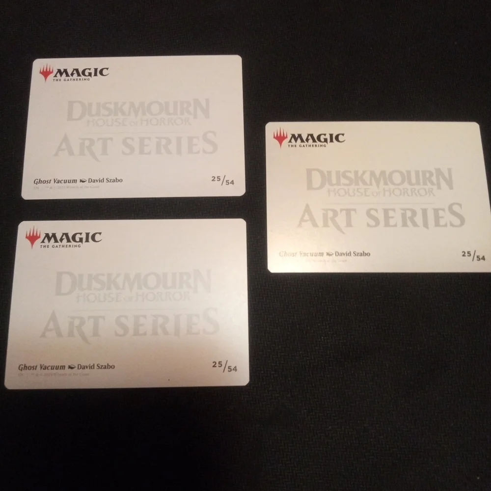 Lot Of 20 MTG Duskmourn Art Series Trading Cards With 2 Gold Stamped Signatures